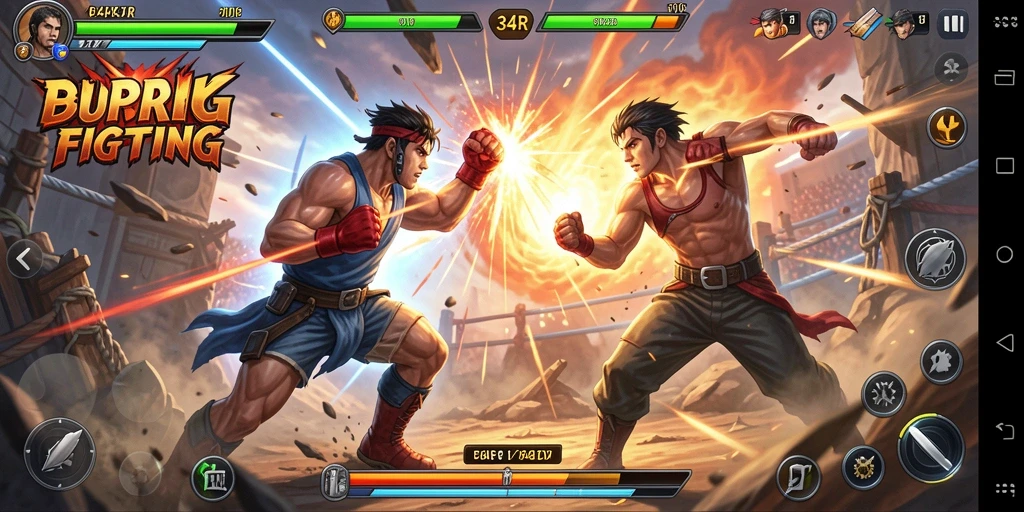 Gameplay mendebarkan dan karakter bertarung yang dinamis di 34R.