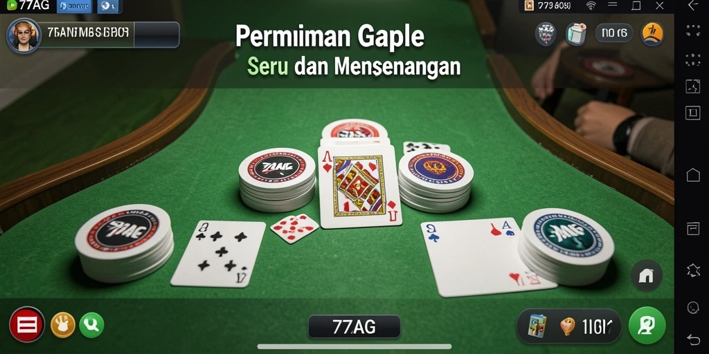 Tampilan screenshot gameplay Gaple 77AG yang seru dan interaktif.