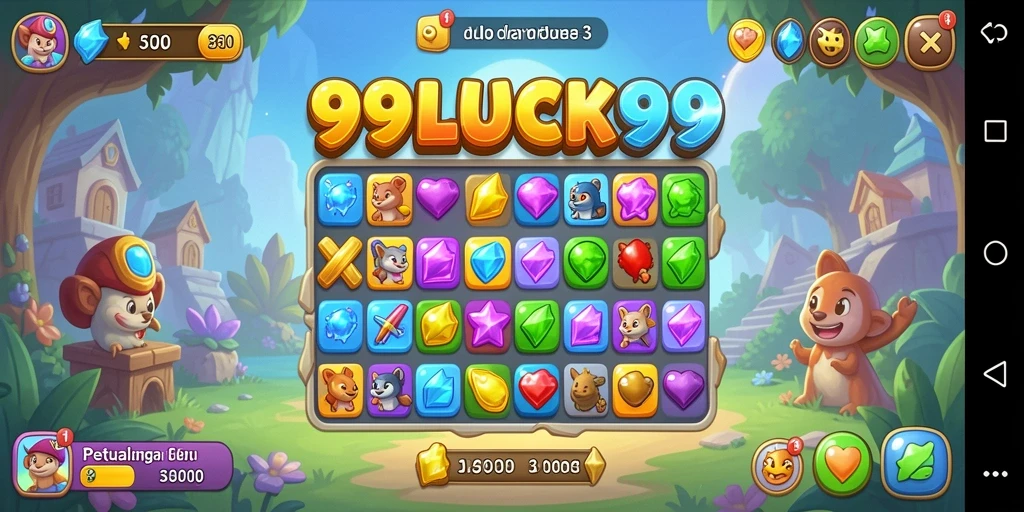 Tangkapan layar menampilkan gameplay seru dari 99LUCK99 Match-3.