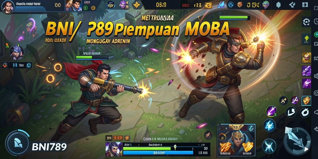 Tampilan gameplay MOBA yang menegangkan di BNI789.