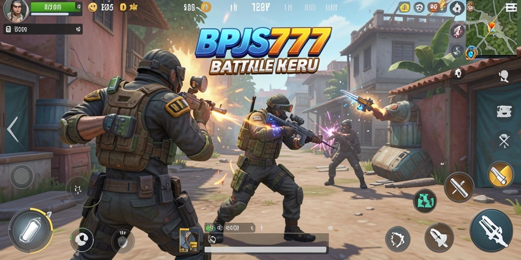 Tampilan seru gameplay Battle Royale di BPJS777.