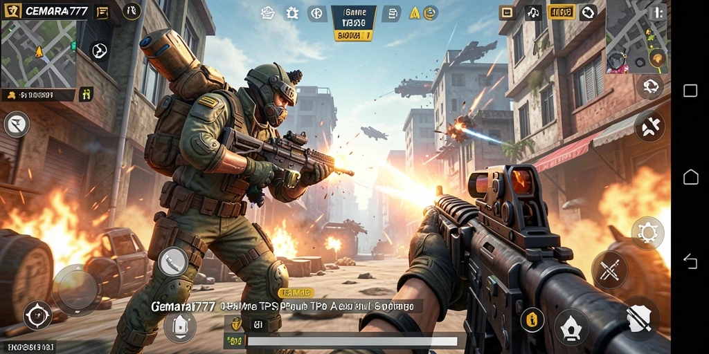 Tampilan gameplay seru CEMARA777 dengan aksi TPS yang mendebarkan.