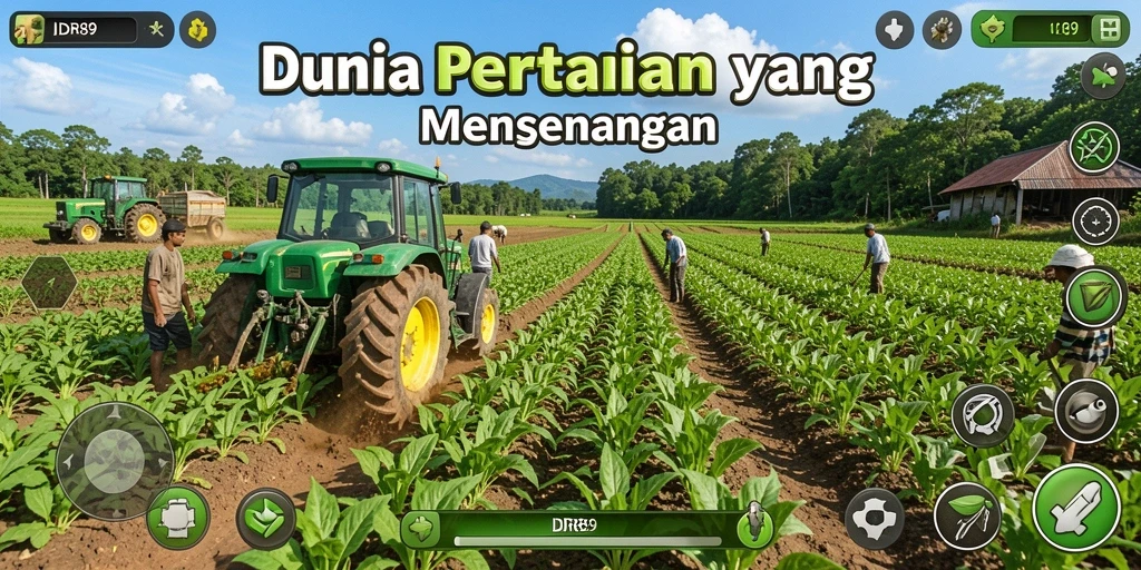 Tampilan gameplay menarik IDR89 di dunia pertanian virtual.