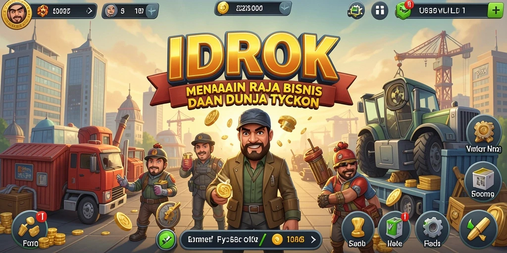 Tampilan gameplay <strong>IDROK</strong> yang mendebarkan dengan tantangan bisnis.