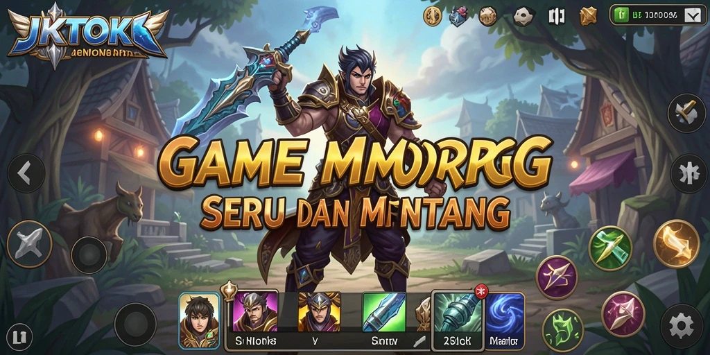Screenshot utama JKTOK menampilkan aksi seru dalam pertempuran MMORPG.