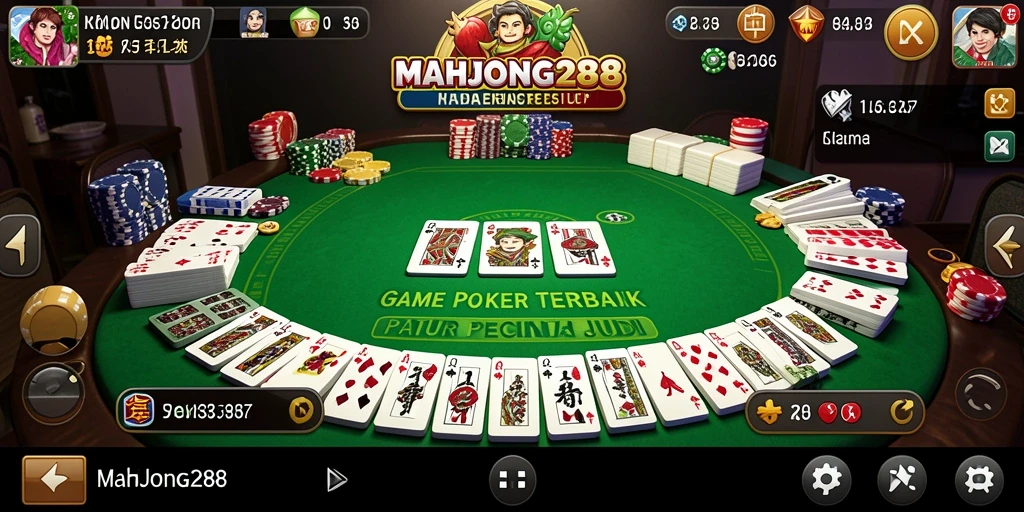 Tampilan gameplay Poker seru di MAHJONG288 yang mendebarkan.