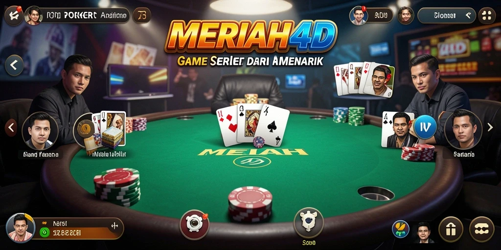 Tampilan screenshot permainan Poker di MERIAH4D yang mendebarkan.