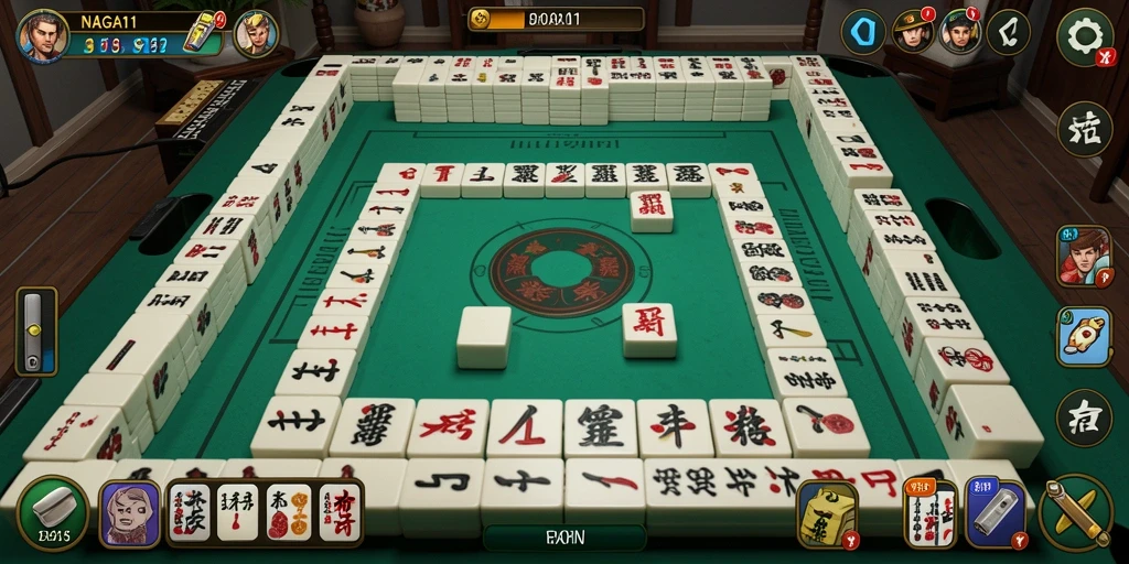 Screenshot NAGA11 menampilkan gameplay Mahjong yang seru dan menantang.