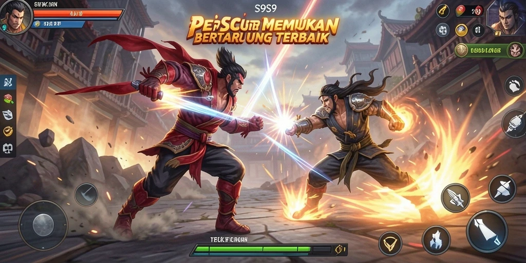 Screenshot S9S9 menampilkan pertarungan seru antar karakter.
