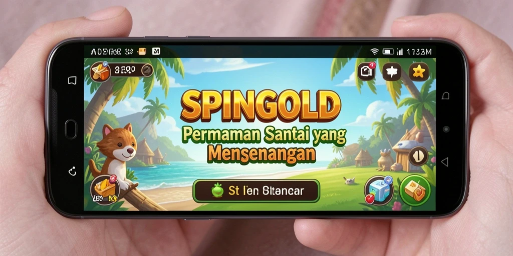 Screenshot utama SPINGOLD menampilkan gameplay yang menarik dan menyenangkan.