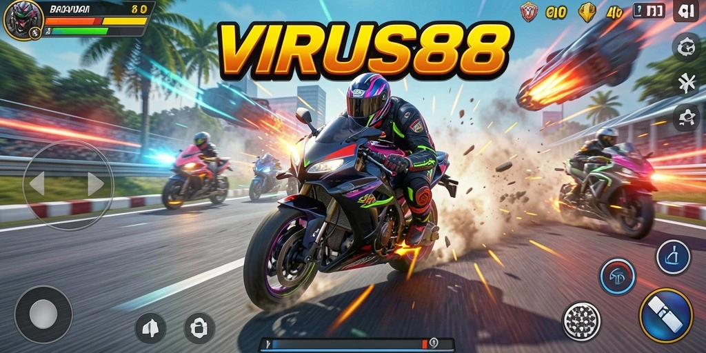 Gameplay seru dengan grafis menawan dalam balapan motor.