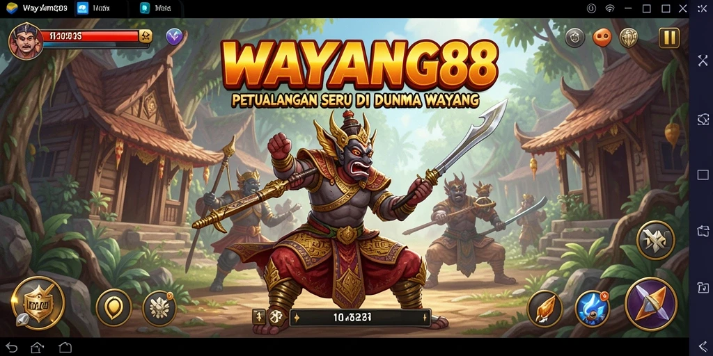 Tampilan gameplay WAYANG88 dengan karakter wayang yang hidup.
