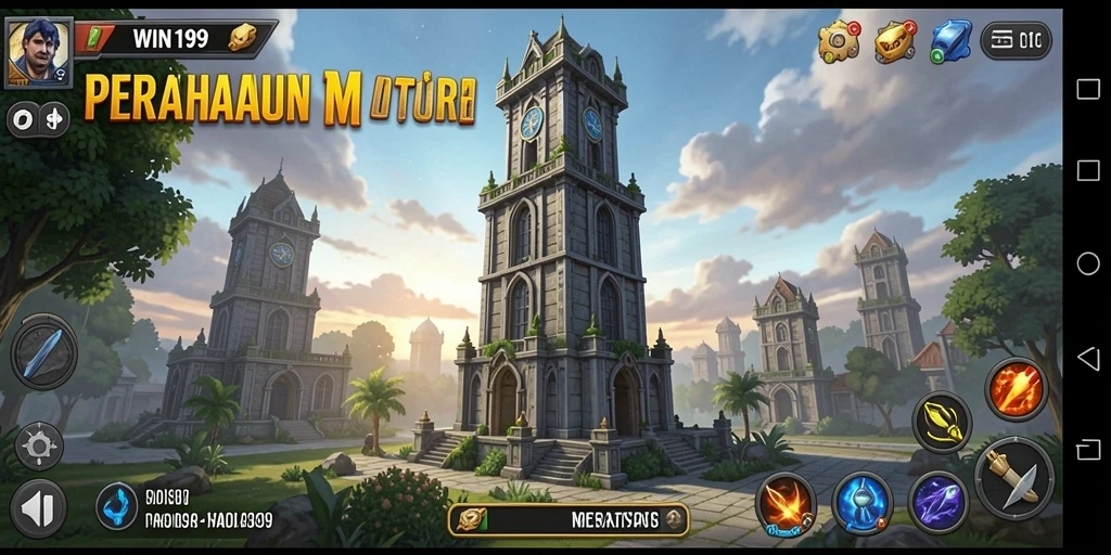 Tampilan gameplay WIN199 yang seru dan penuh aksi Tower Defense.