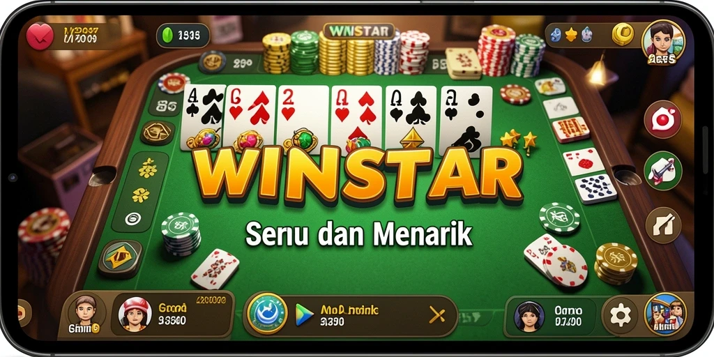 Screenshot gameplay WINSTAR yang menampilkan keseruan bermain Domino.